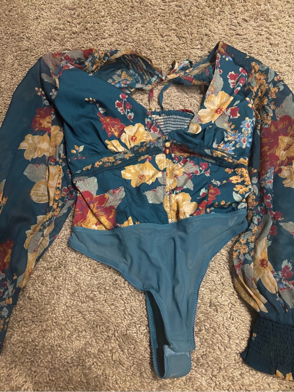 Free people Long-Sleeve Bodysuit Top XS